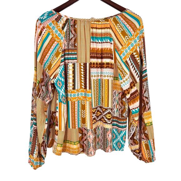 Anthropologie Savanna Jane Large Boho Blouse Shirt Top Boho Festival Tropical - Picture 9 of 9